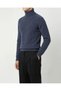Italian Style S Slim Fit Knitwear Turtleneck High-Neck Sweater Navy Blue T13602 - 3