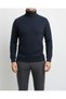 Italian Style S Slim Fit Turtleneck Men's Knitwear Sweater Navy Blue T13006 - 3