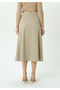 Midi Length Flawless Gabardine Skirt with Flawless Band Detail - 4