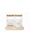 Vacuum Lid with Bamboo Stand, 2-Piece Glass Bathroom Set – Cotton Swab Holder & Ear Swab Storage Jar Organizer - 2