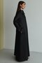 Shirt Collar Leather and Stone Accessories Plus Size Gabardine Suede Top Coat Black 6796 - 7