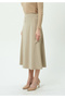 Midi Length Flawless Gabardine Skirt with Flawless Band Detail - 2