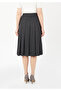 Midi Length Pleated Knitted Skirt with Wide Corset - 5