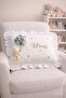 Ruffled 100% Cotton Baby Jewelry Pillow with Bubble Teddy Bear - 3