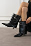 Betty Rustic Black Heeled Boots - 2