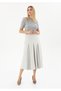 Midi Length Pleated Zippered Knitted Skirt - 3