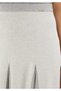 Midi Length Pleated Zippered Knitted Skirt - 5