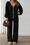 Buttoned Top and Bottom Set & Black - 3