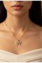 Gold Color Baguette Bow Model Top Chain Steel Necklace - 4