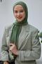 Premium Combed Cotton Shawl - Full Lycra Non-Ironing Cotton Textured Green 190X70
