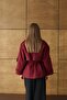 Women's Burgundy Belted Premium Cashmere Coat - 5