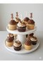 Coffee Cream Retro 1St Birthday Cake Topper - One Cake Lettering - Number 1 Cupcake Toothpick - 4