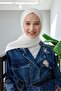 شال قطني ممشط فاخر - مصنوع بالكامل من الليكرا، لا يحتاج للكي، مصنوع من القطن الممشط بلون إكرو. - 3