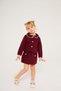 Pearl Detailed Tweed Girls' Suit-Burgundy - 5
