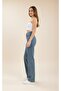 Lissa 90`S Stretch Fabric Casual Medium Blue Snow Women's Super High Waist Loose Leg Denim Jeans Boyfit - 4