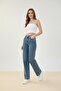 Lissa 90`S Stretch Fabric Casual Medium Blue Snow Women's Super High Waist Loose Leg Denim Jeans Boyfit - 5
