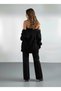 Alice 90`S Stretch Fabric Casual Women's Black Super High Waist Loose Leg Denim Jeans - 8