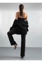 Alice 90`S Stretch Fabric Casual Women's Black Super High Waist Loose Leg Denim Jeans - 5