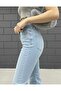 Lndy Women's Stretch Fabric Tall Flare Light Blue Spanish Jean Denim Pants - 6