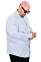 Fashion XL Plus Size Men's Satin Striped Shirt 20399 - 2