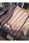 Pink Cream Alize Puffy Yarn Straw Model Hand Knitted Baby Blanket 110*110 cm - 3