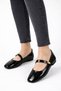 Patent Leather Black Gold Buckle Mary Jane Ballet Flats Stylish Buckle Orthopedic Sole Casual Shoes Stc1211 - 2