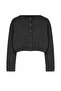 Crop Soft Textured Mock Neck Knitwear Cardigan - 3