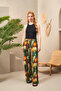 25194 Women's Strappy Patterned Wide Leg Trousers Set