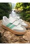 Boys - Girls Velcro Non-Slip Sole Casual Sports Shoes School Shoes White Green - 2