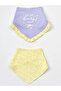 2-Piece Organic Scarf Bib - Love You Baby Yellow Lavender
