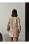 Stripe Detailed Scuba Suede Zipper Jacket - Stone |   F1971 - 5
