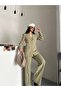 Women's Four-Button Blazer Jacket and Wide-Leg Trousers Suit - 2