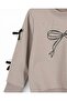 Girl's Wide-Legged, Narrow-Fit Transitional 2-Strand Tracksuit Set with Bow Detail, 2-Piece Set - 3