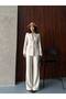 Women's Four-Button Blazer Jacket and Wide-Leg Trousers Suit - 2
