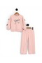 Girl's Wide-Legged, Narrow-Fit Transitional 2-Strand Tracksuit Set with Bow Detail, 2-Piece Set - 2
