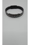 Faux Leather Silver Color Magnetic Interlocking Steel Braided Men's Bracelet