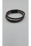 Faux Leather Magnetic Snap Men's Braided Bracelet - 5