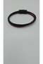 Faux Leather Double Color Magnetic Snap Men's Braided Bracelet - 5