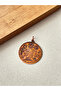 Copper Pendant with Protection Prayer and Protection Symbol, Double-Sided Luck Necklace