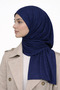 Premium Luxury Combed Cotton Shawl Navy Blue - 4