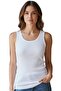 Star Thick Strap Ribbed White Women's Tank Top 3-Pack - 100% Cotton Stretchy Breathable Fabric - 5