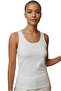 Star Thick Strap Ribbed White Women's Tank Top 3-Pack - 100% Cotton Stretchy Breathable Fabric - 4