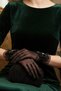 Hayal Tulle Bridal Gloves - Wedding Gloves with Pearl Branch and Crystal Stone Bow Detail - 5