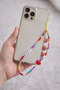 Colorful Love Written Red Heart Detail Phone Strap Phone Lanyard Charm - 3