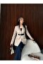 Women's Leather Belt Detailed Blazer Jacket - 2