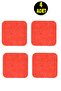 4Pcs Red Color Sand Pattern Wooden Turkish Coffee Cup Tea Mug Home Office Coaster Underpad