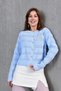Women's Crew Neck Button Detail Lace-Like Knit Knitwear Jacket 10825 - 6