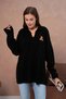 Women's Polo Neck Embroidery Detail Side Slit Casual Knitwear Sweater 224292 - 5