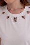 Women's White T-Shirt Women's Stone-Beaded Blouse
