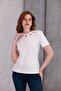 Women's White T-Shirt Women's Stone-Beaded Blouse - 5